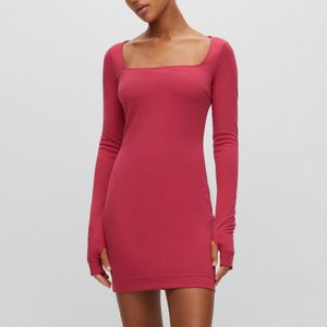 Hugo - Kordella - Jurk - Roze - Dames - Lange Mouwen - Slim Fit