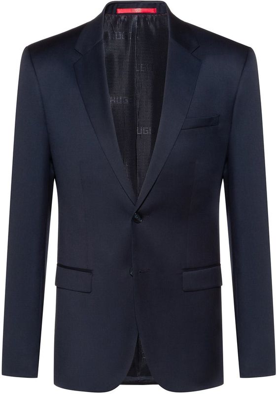 Hugo - AldonS - Blazer - Blauw - Katoen - Volledig Gevoerd