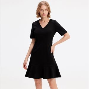 Minimalistische trapeze jerseyjurk