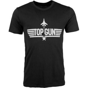TOP GUN - Shirt - Zwart/Wit - Katoen - Ronde Hals - Logoprint