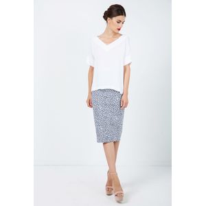 Conquista - Zomertop - Korte Mouwen - V-hals - Geweven Stof - 100% Viscose-Crepe