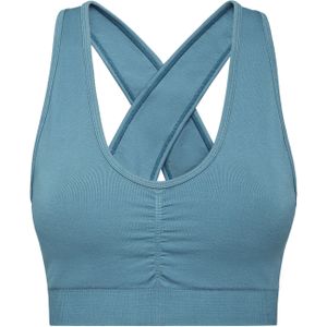 Plein Sport - Seamless Sportbeha - Blauw - Dames - Naadloze Ondersteuning met Brede Bandjes