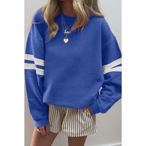 Gestreepte Mouwen Crewneck Top