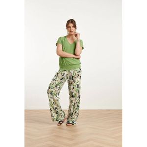 Smashed Lemon - 25153 - Grafische Geprinte Broek - Wit - 100% Viscose