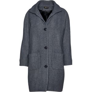Conquista Fashion - Wolmix - Grijs Gemêleerde Mantel