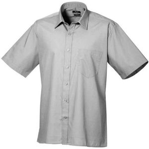 Premier Heren poplin overhemd met korte mouwen