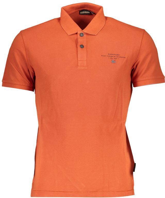 Napapijri - Katoenen Polo - Oranje - Regular Fit - Korte Mouwen