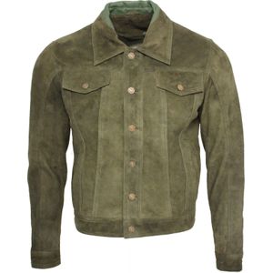 Trucker - Geitensuède - Leren Overhemd - Slim-fit - Jeansjack