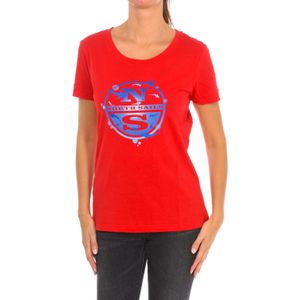 North Sails - T-shirt - Rood - Dames - Katoen - Korte Mouwen