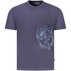 Napapijri - Cotton T-Shirt - Blauw - Heren - Korte Mouwen