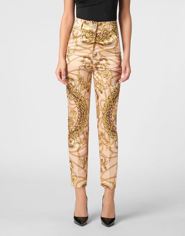 Philipp Plein - New Baroque Trousers - Broeken - Beige - Hoog Getailleerd