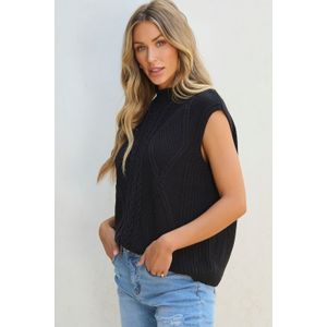 Cable Knit Hoogsluitende Sweater Vest
