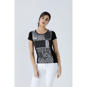 Conquista - Mouwloze Top - Black&White Print