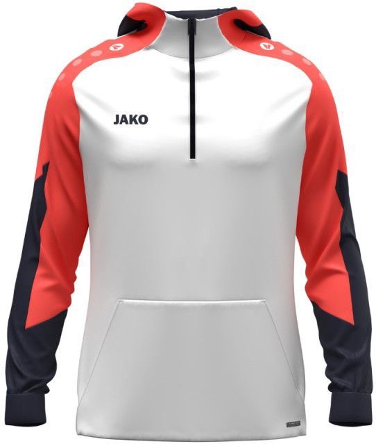 Jako - Sweater met Kap - Wit-Roze - Dynamic 6770-026