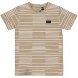 Quapi Jongens t-shirt mason aop taupe stripe