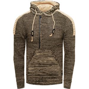 Rusty Neal - Chunky Contrasterende Hoodie - Grof Gebreid - Casual Pasvorm
