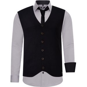 Shirt with vest and tie set of 3