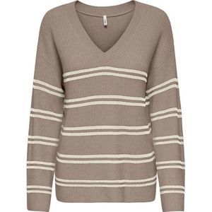 Only Onlibi ls stripe v-neck cc knt