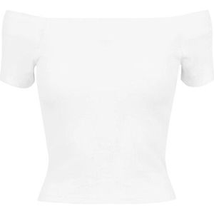 Urban Classics Dames geribd off shoulder t-shirt