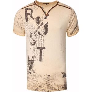 Rusty Neal - T-shirt - V-hals - Heren - 100% Katoen - Normale Pasvorm