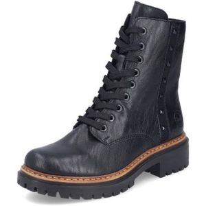 Veterlaarsjes - Effen - Imitatieleer - Profielzolen - Blokhak