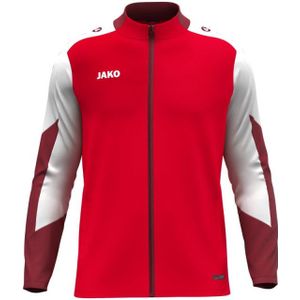 JAKO Dynamic Damesjack van polyester, rood/wit/donkerrood, maat S