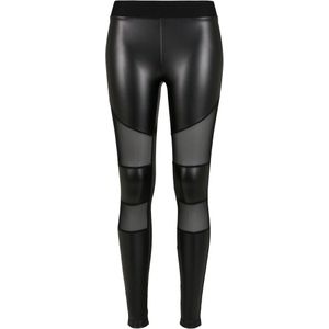 Urban Classics Dames faux leather mesh technische legging