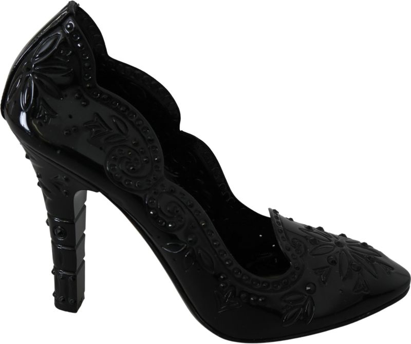 Dolce Gabbana - Cinderella - Pumps - Zwart - PVC - Kristallen