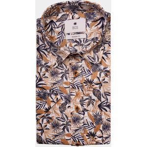 Bos Bright Blue Casual hemd korte mouw multi simon print shirt ss 23113si07bo/500 multicolor