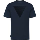 Purewhite T-shirt with front print and back print navy