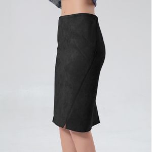 Suede rechte rok
