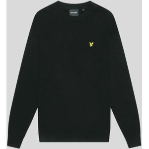 Lyle & Scott - Katoenen Merino Crewneck Trui - Zwart