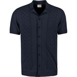 No Excess - Pullover - Korte Mouwen - Volledige Knopen - Nachtkleur