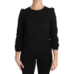 Dolce & Gabbana - Floral Lace Zipper Top - Blouse - Zwart