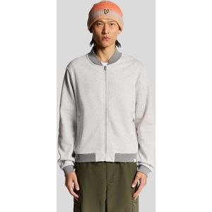 Lyle & Scott - Half Raglan Mouw Jersey Bomber - Grijs
