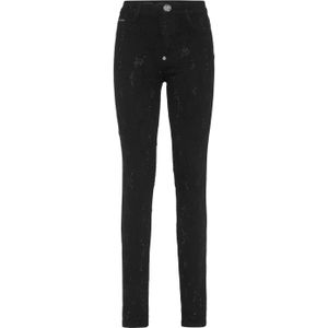 Philipp Plein - High Waist Jegging Monogram - Zwart - Skinny Jeans