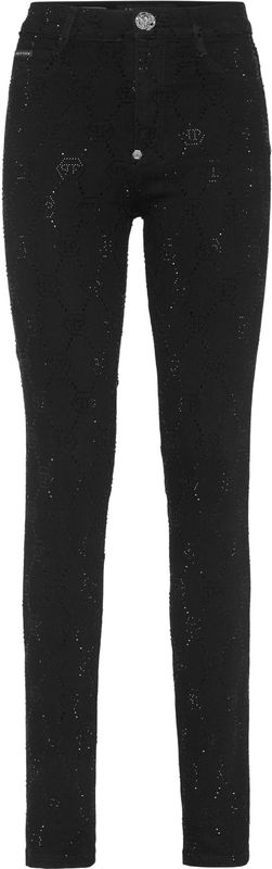 Philipp Plein - High Waist Jegging Monogram - Zwart - Skinny Jeans
