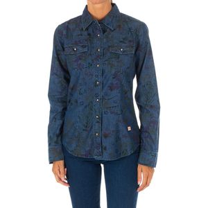 Texaans overhemd met lange mouwen en reverskraag 10DCL0058 vrouw