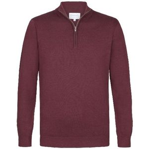 Michaelis Wijnrode trui met halflange rits