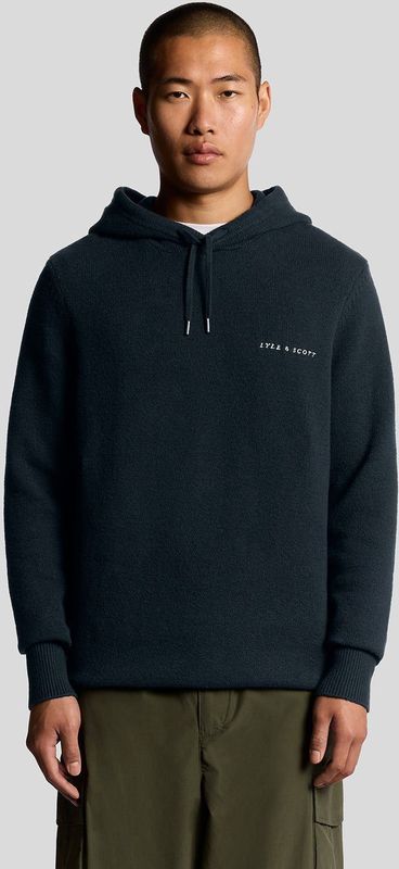Lyle & Scott - Script Hoodie - Marineblauw - Gebreide Sweater