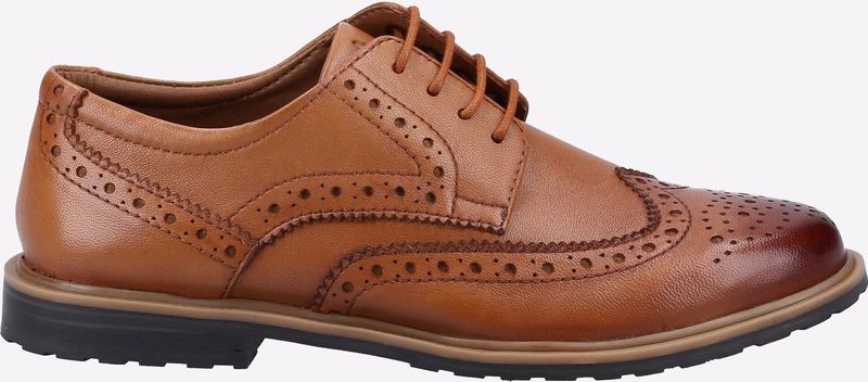 Hush Puppies - Verity - Leren Damesschoenen - Zandkleurig - Brogue Model