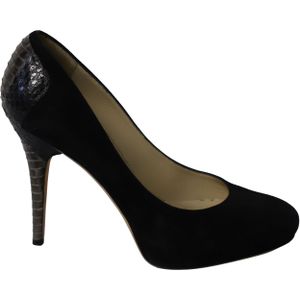 Jimmy Choo Pumps met Slangenhuid Effect en Hoge Hakken in Zwart Suède