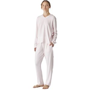 JJB5 Zacht gebreide damespyjama met lange mouwen en V-hals