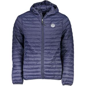 Quilted Hooded Jacket - Blauw - Tussenjas - Polyamide - Met Capuchon