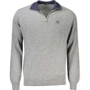 North Sails - Vesten - Grijs - Wol - Sweater met Halve Rits