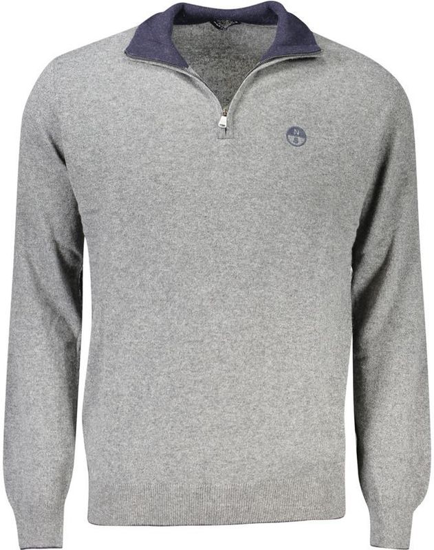 North Sails - Vesten - Grijs - Wol - Sweater met Halve Rits
