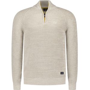 NZA - Ecru - Katoenen Half Zip Trui