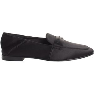 Emporio Armani - Mocassins - Zwart - Textiel - Platte Zool