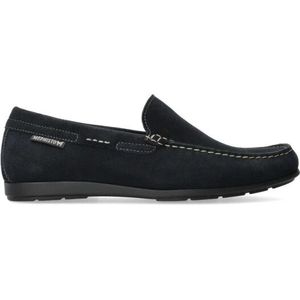Mephisto - Algoras - Heren Moccasin - Blauw - Leer - Comfortabele Instapper