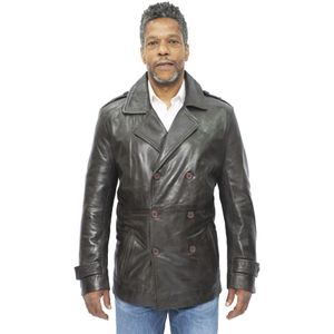 Heren - Peacoat - Zwart - Leren Jas - Amara